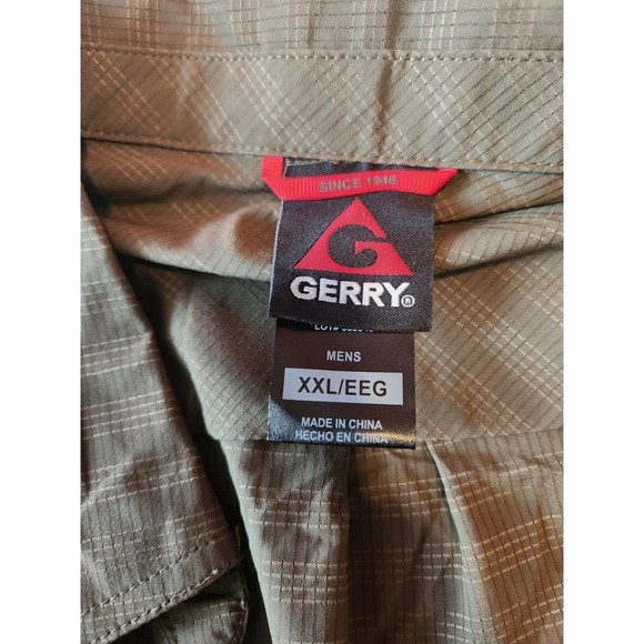 Gerry Shirt Men’s XXL 2XL Green Hiking Outdoors Stretch Quick Dry Active Comfort - Picture 3 of 5